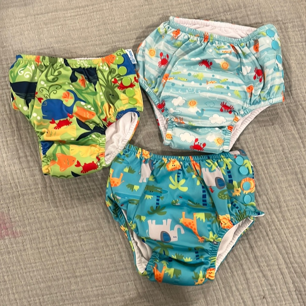 Lot of 3 iPlay Swim Diapers like new condition. See description for sizes.
